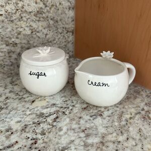 Rae Dunn White Sugar and Cream Set